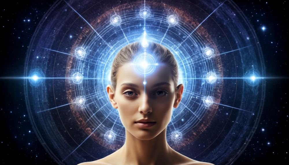 Representação da consciência plena com foco no momento presente