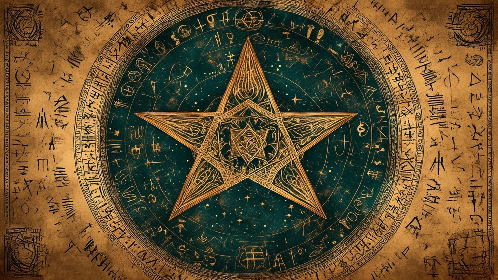 Imagem representando o símbolo místico Tetragrammaton, destacando suas letras sagradas e o poder espiritual que ele representa nas tradições esotéricas