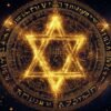 Representação mística e esotérica do símbolo Tetragrammaton, destacando seu significado espiritual
